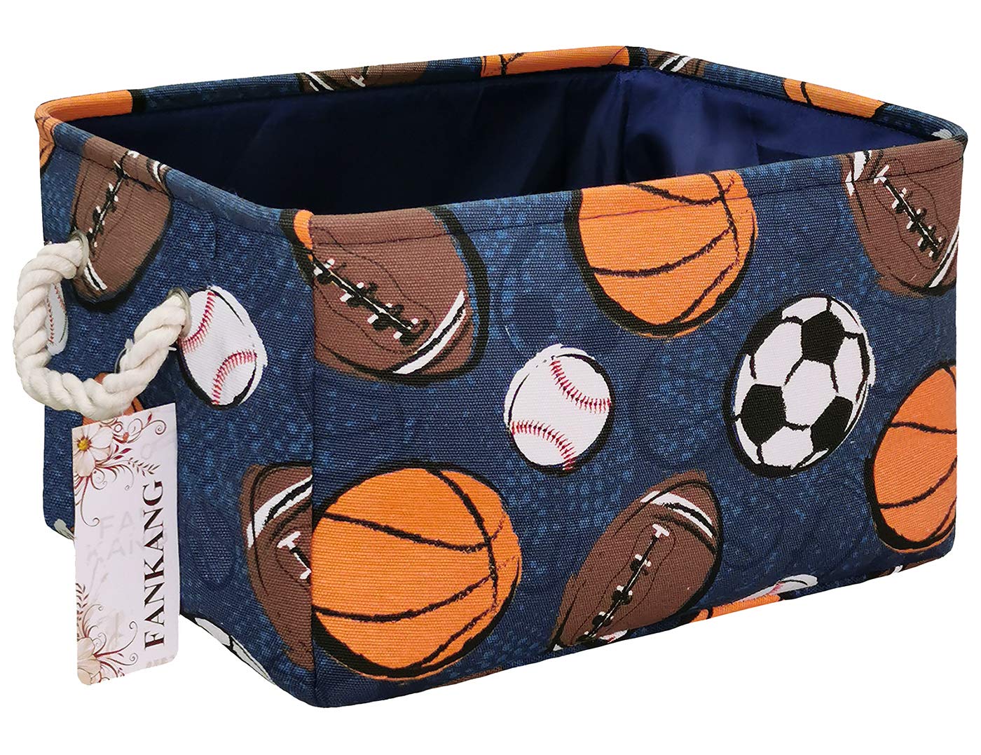 FANKANG Rectangular Laundry Basket Nursery Storage Fabric Storage Bin Storage Hamper,Gift Baskets(Navl-ball game)